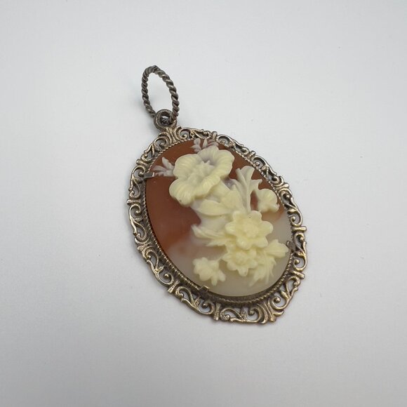 Vintage ExEx Claudia Agudelo Floral Carved Brooch Sterling Silver - Picture 5 of 9